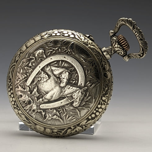 瑞士製造復古 Enigma 懷錶帶馬雕塑合金錶殼做工良好